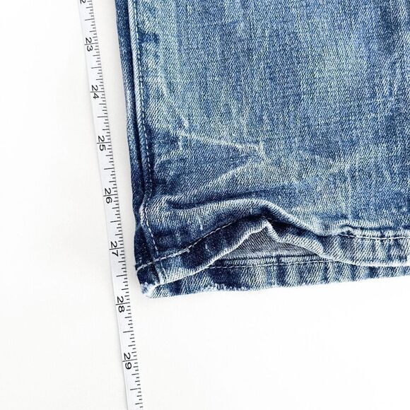 Anthro Pilcro Women's Hyphen Distressed Light Wash Ankle Denim Jeans Blue Sz 27 - Picture 7 of 8